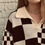 Thumbnail: Checkboard Print Knit Pullover Top