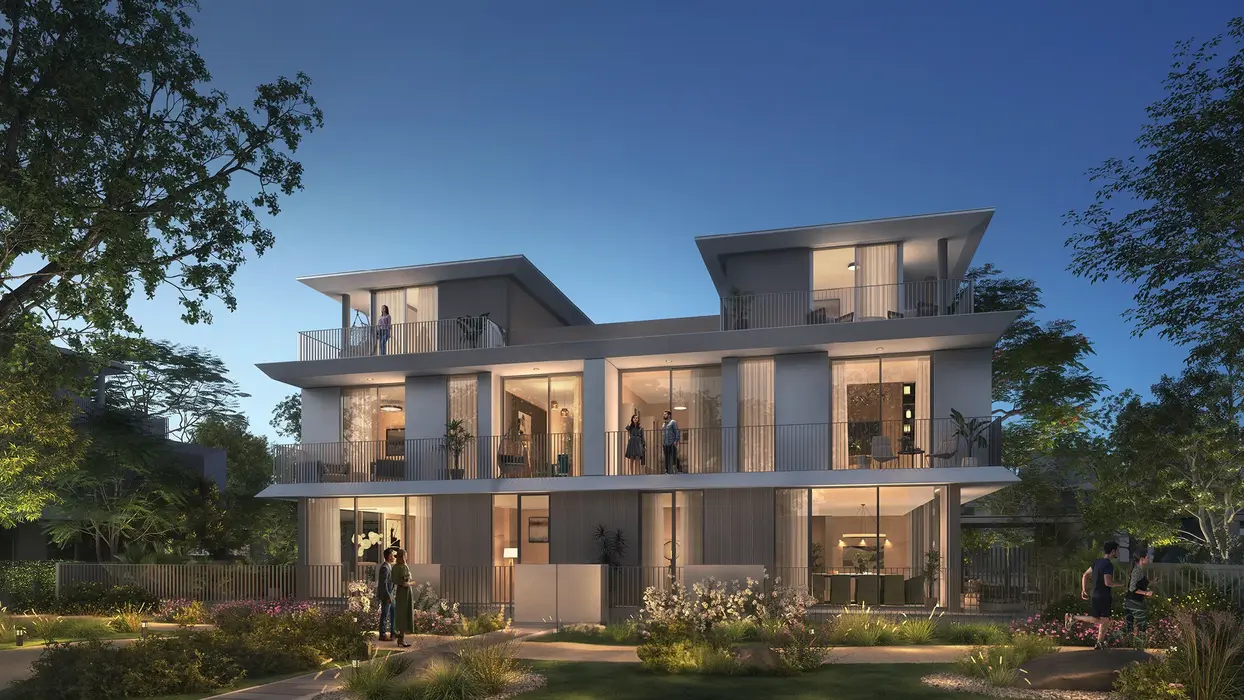 night time view of a villa in avena. luxury apartment for sale by 11th hour real estate
