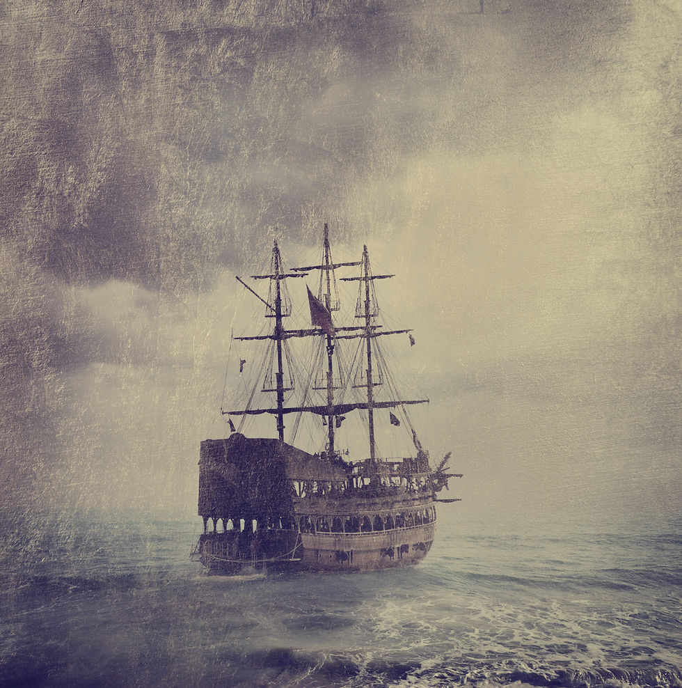 Une image ancienne d'un bateau négrier voguant sur la mer