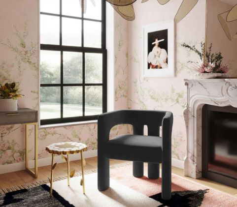 Thumbnail: Black Velvet Dining Chair