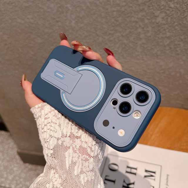 Miniatura: For iPhone 17 Pro Max 16 Luxury Magsafe Magnetic Holder Stand Matte Phone Case F