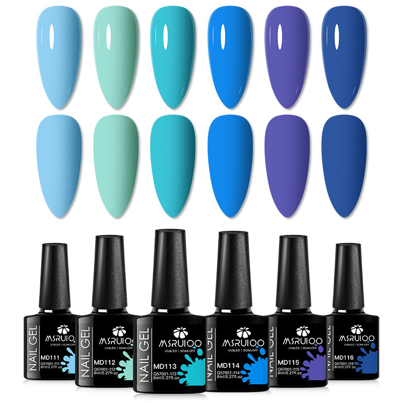 Miniatura: 6pc All-Season Colors Gel Nail Polish Set UV LED Soak Off Nail Art Supplies Semi
