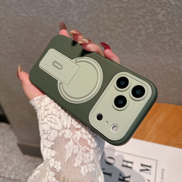 Miniatura: For iPhone 17 Pro Max 16 Luxury Magsafe Magnetic Holder Stand Matte Phone Case F