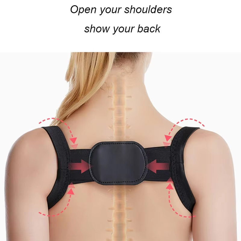 Miniatura: Adjustable Posture Corrector Back Support Shoulder Belt Rectify Straighten Corre
