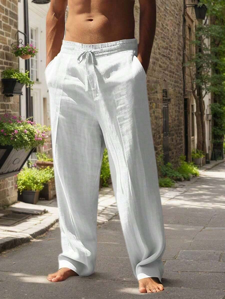 Thumbnail: Men's Linen Wide Leg Casual Pants Are Loose Fitting, Breathable And Comfortable,