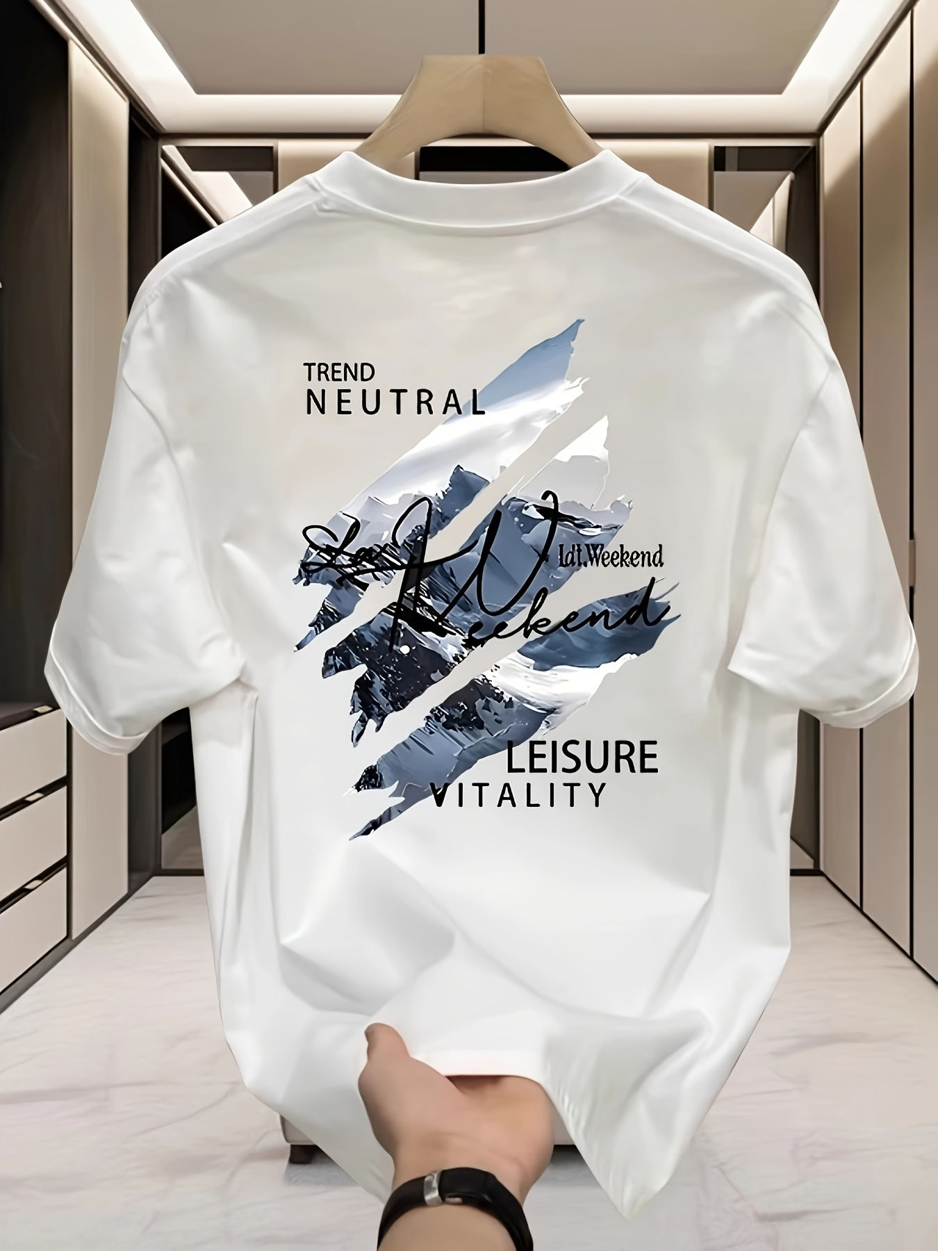 New 100% Cotton Men's T-Shirt With Summer Street Style Pattern Print. Suitable f