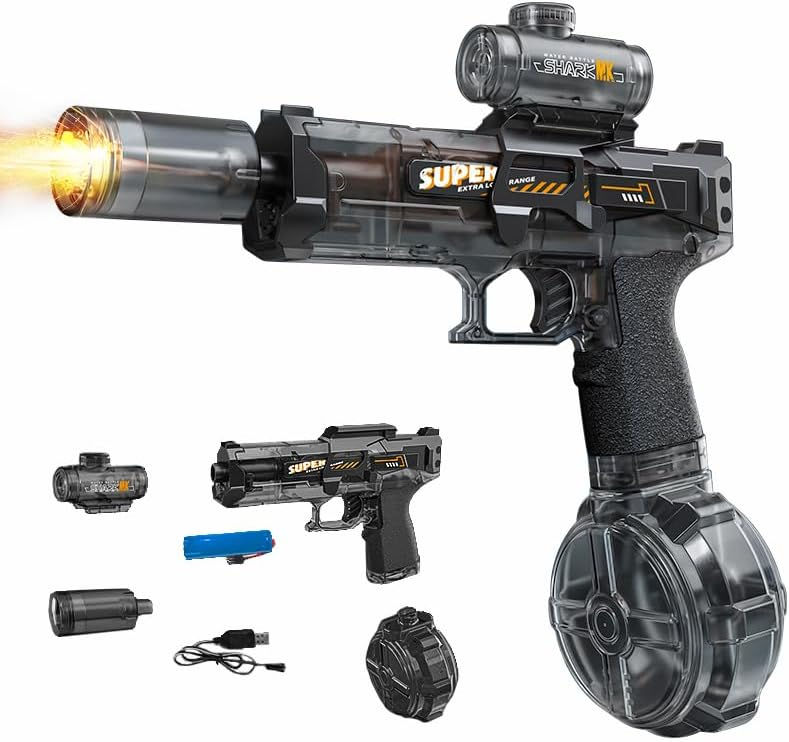 Automatic Electric Water Gun with 26FT Range, High Capacity for Pool Party and O