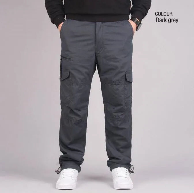 Thumbnail: Men's Winter Cargo Pants Double Layer Fleece Warm Thick Camouflage Tactical Cott