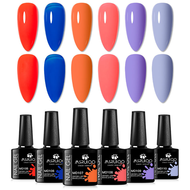 Miniatura: 6pc All-Season Colors Gel Nail Polish Set UV LED Soak Off Nail Art Supplies Semi
