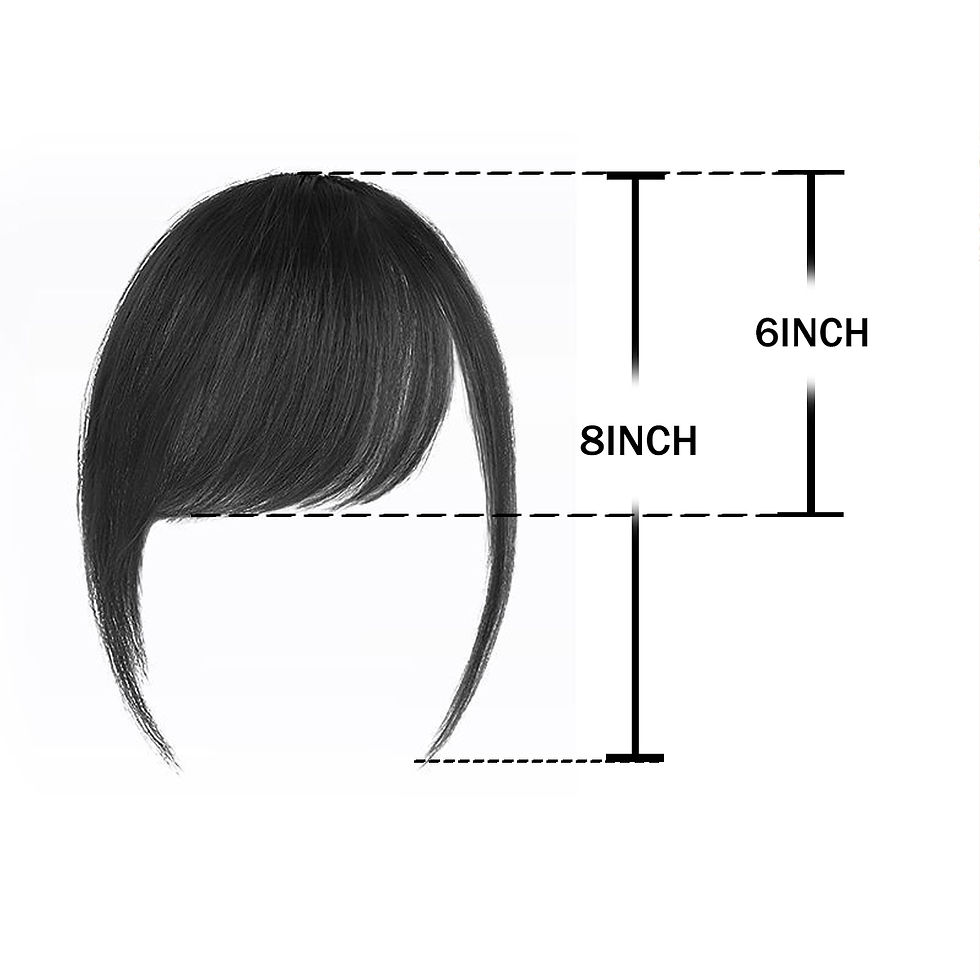 Miniatura: Synthetic  Slanted Bangs Short Brown Black Fake Hair Fringe Extension Clip in Ha