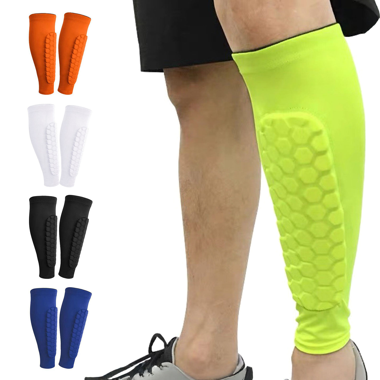 2pcs Shin Guards Football Basketball with Honeycomb Padding Breathable Nylon Ant