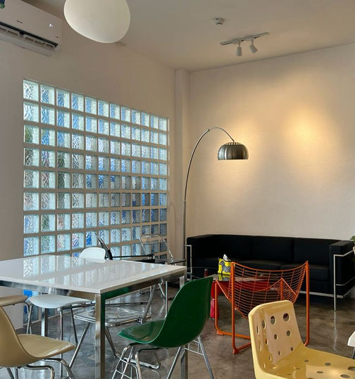 Glass block used as indoor partition wall