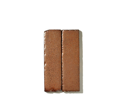 Orange Brown Glazed Reclaimed Firebrick Slips —sustainable, durable tiles with unique handcrafted glaze on reclaimed firebrick, perfect for interior and exterior walls.
