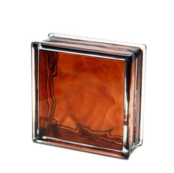 Cloud Mist Glass Block with Cognac Interior Color