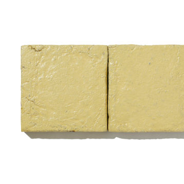 Handmade terracotta tile in light yellow with satin matte finish and handcrafted surface variation