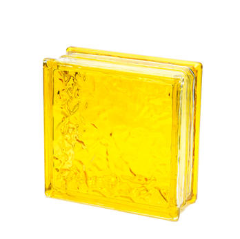 Ice Crackle Glass Block-Yellow Exterior Color