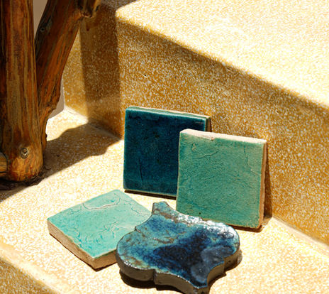 Blue and Green Handmade Glazed Terracotta Tiles