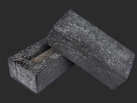 Charcoal Black Handmade Frog Brick