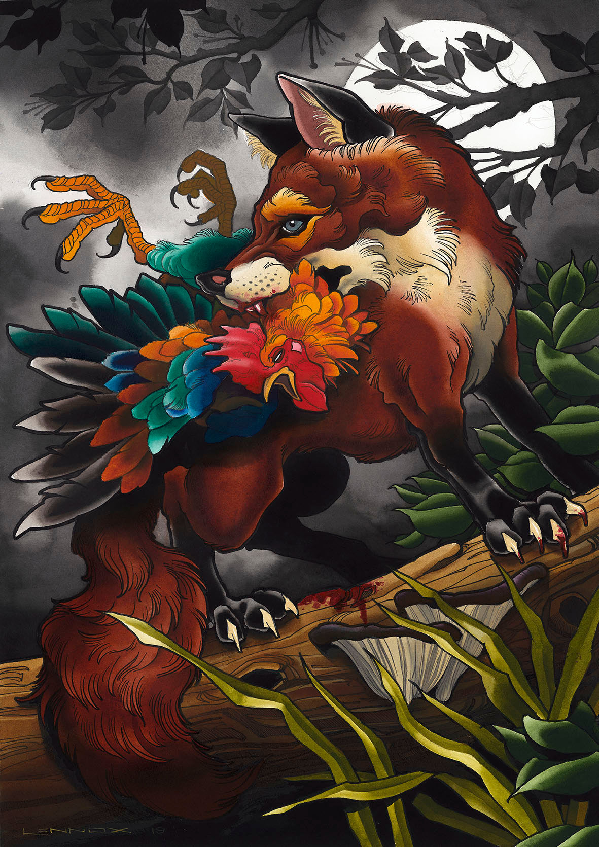 The Fox's Dinner Print