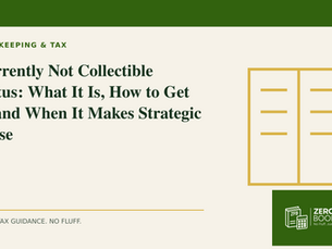Zero Fluff Books branded cover for Currently Not Collectible Status: What It Is, How to Get It, and When It Makes Strategic Sense