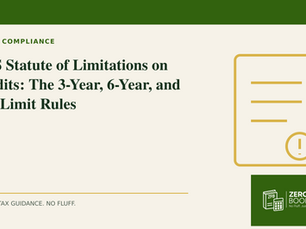 Zero Fluff Books branded cover for IRS Statute of Limitations on Audits: The 3-Year, 6-Year, and No-Limit Rules