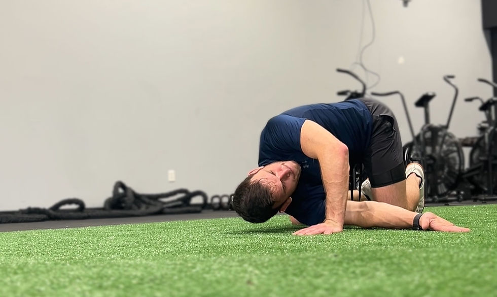 cedar park athlete performing a stretch and mobility exercise