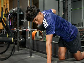 Youth athlete performing a supported row to build pulling strength during Cedar Park Athlete Training