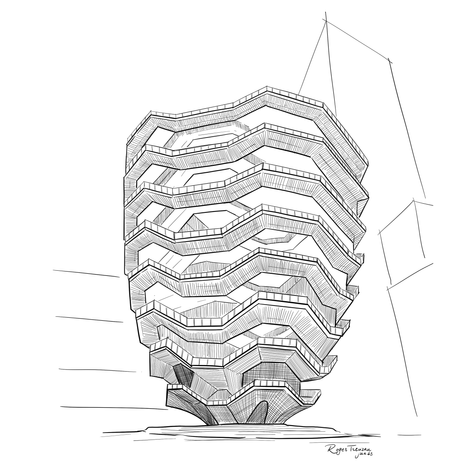 Estúdio Roger Trevizan -Arte em paredes com murais artísticos e pinturas personalizadas com artes de arquiteturas famosas do mundo em traço preto com o arquiteto oscar niemeyer