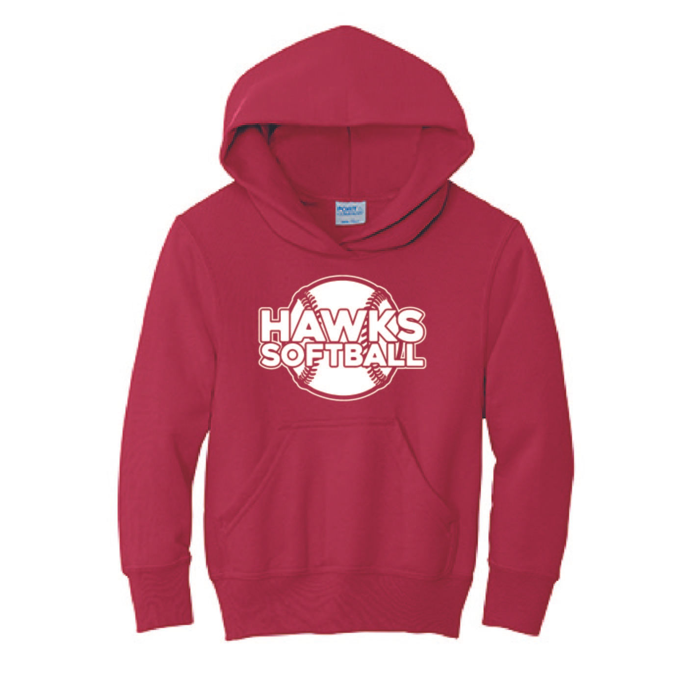 HMS Softball Red Youth Hoodie (PC90YH)