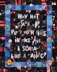 Collage of horizontal strips of sunset and ocean scenes