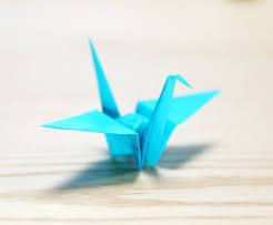 Blue origami crane