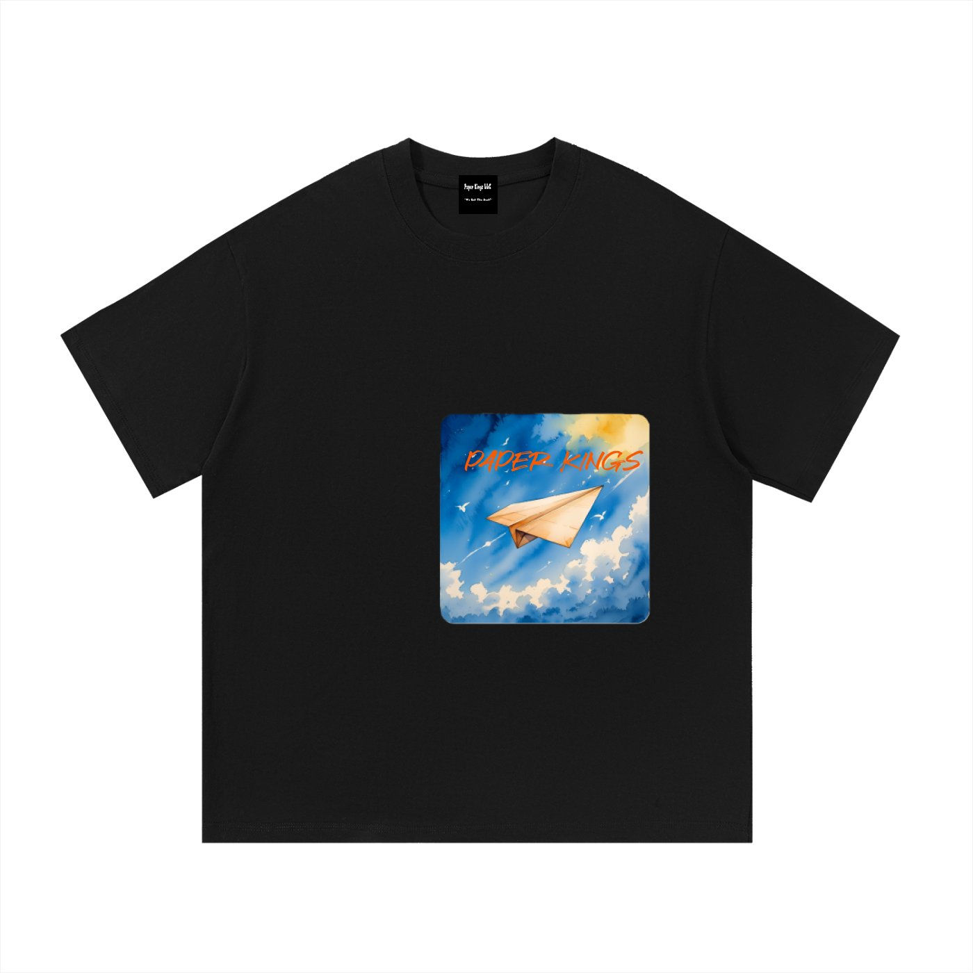 Paper Kings Summer Design T-Shirt, unisex 100% cotton graphic tee with paper airplane print — main product photo
