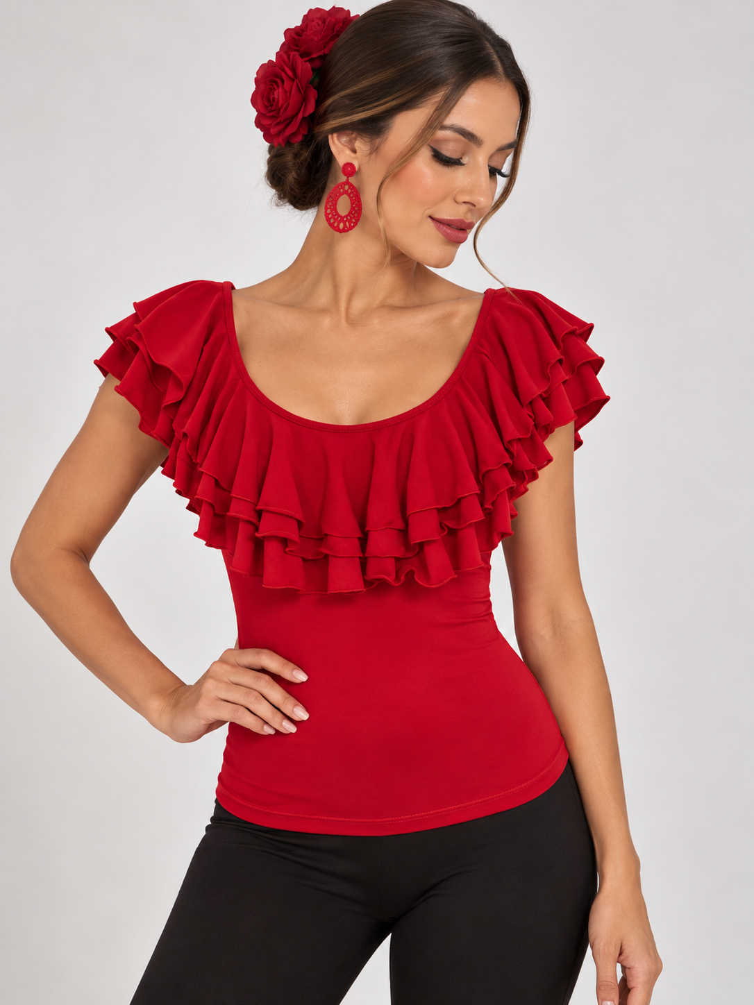 Blusa Amanda Elastica Roja