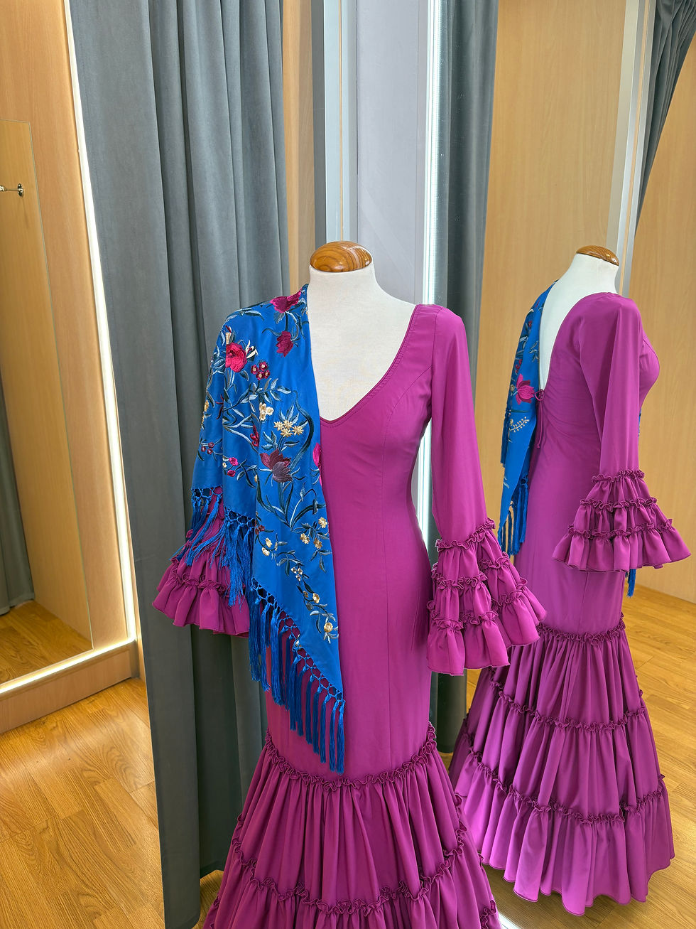 Miniatura: Traje Flamenca Candela  licra Buganvilla