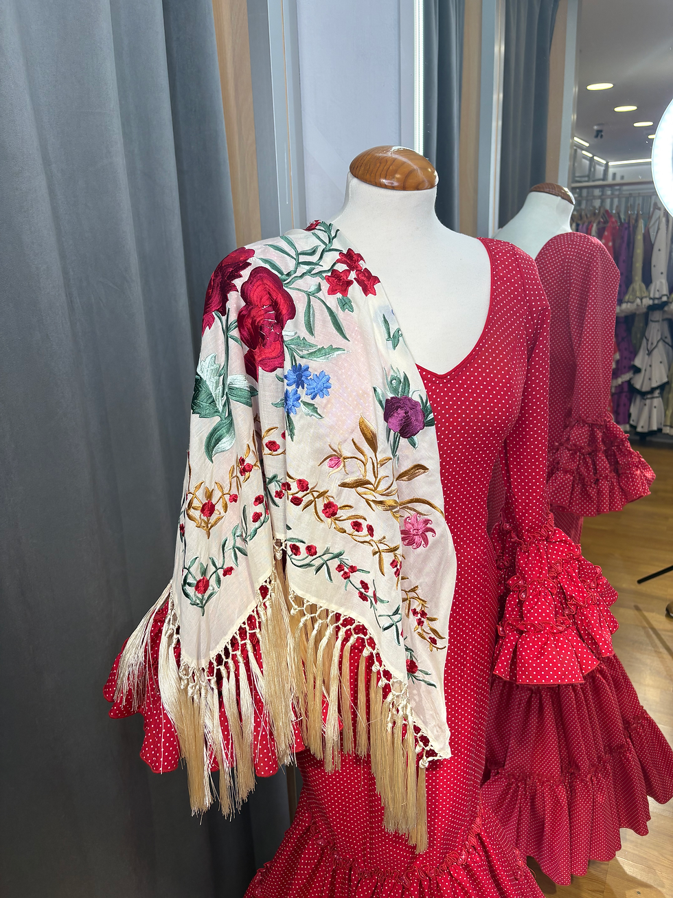 Miniature : Traje Flamenca Candela Rojo lunar Blanco Micro 