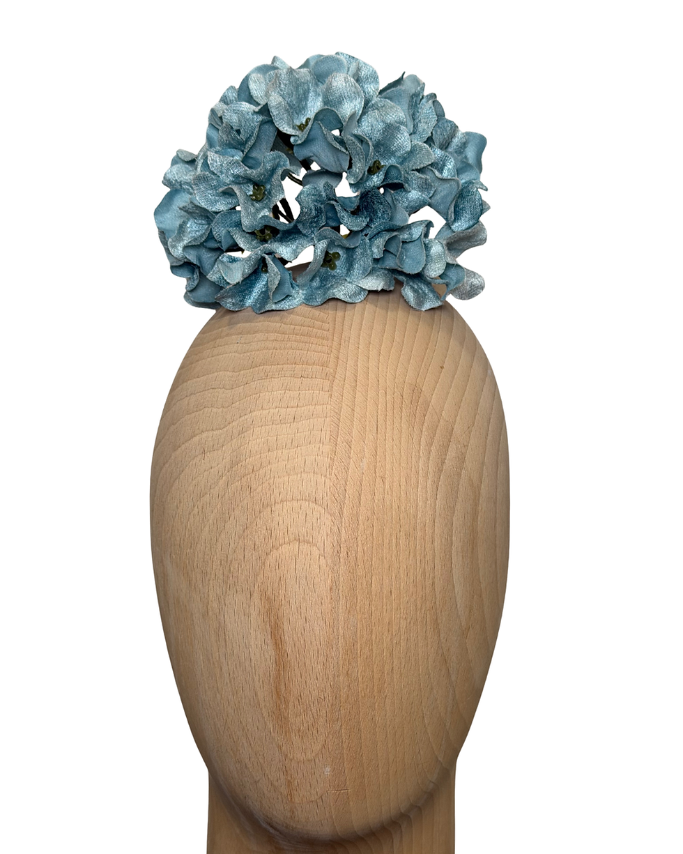 Miniature : Flor Hortensia Celeste Terciopelo
