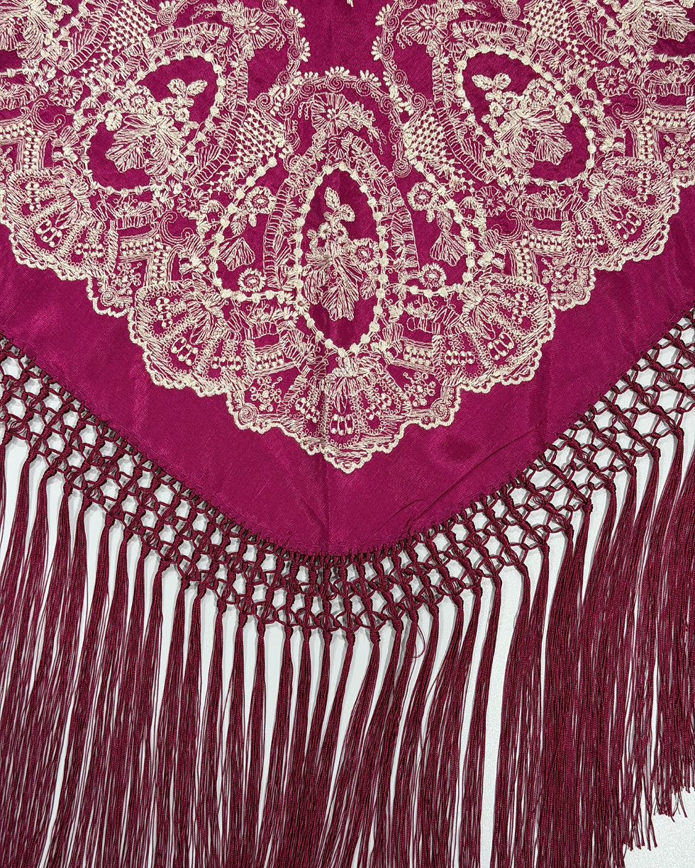 Miniatura: Mantón Esperanza Buganvilla/Beige