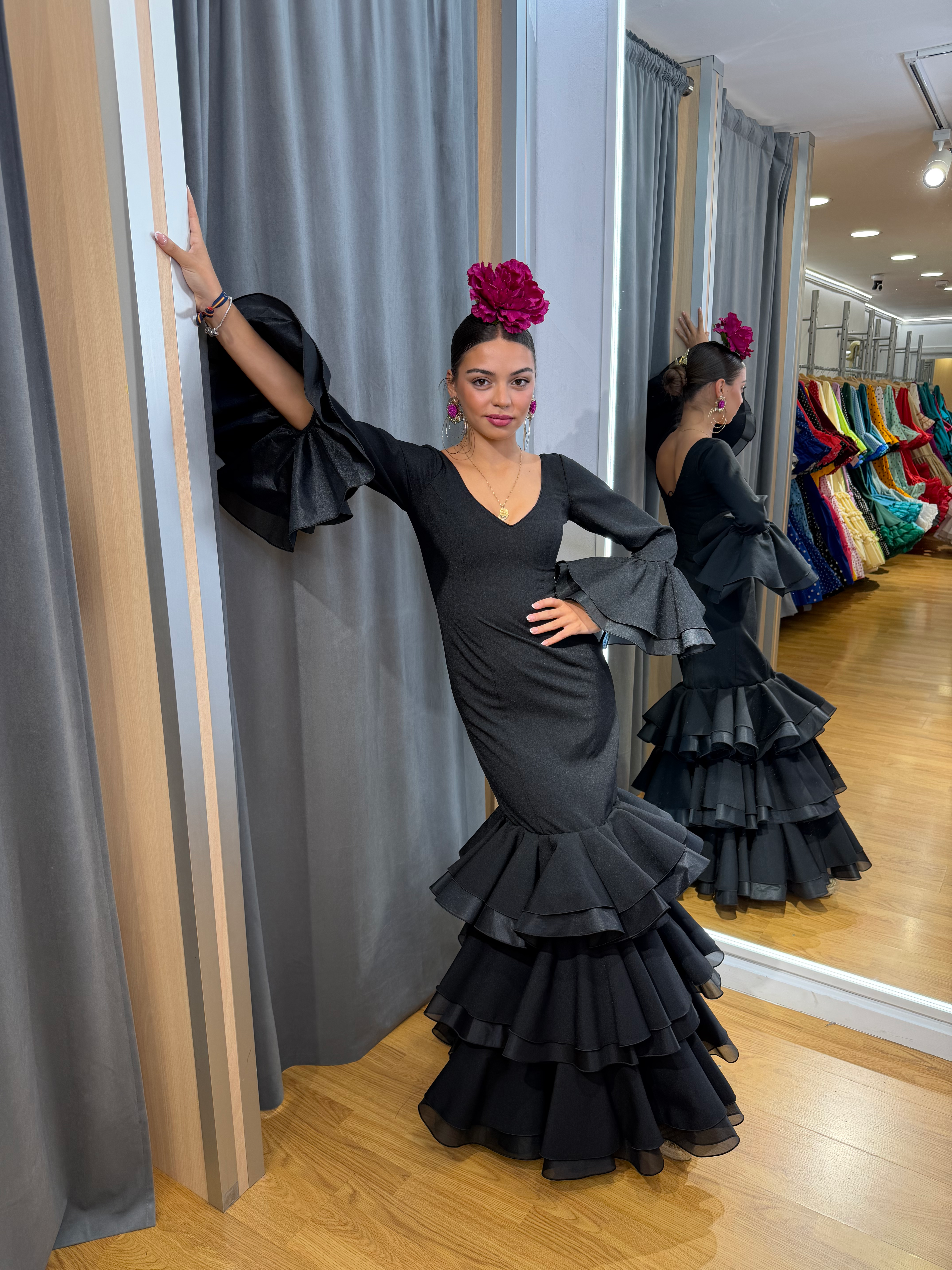 Traje Flamenca Rocio Negro
