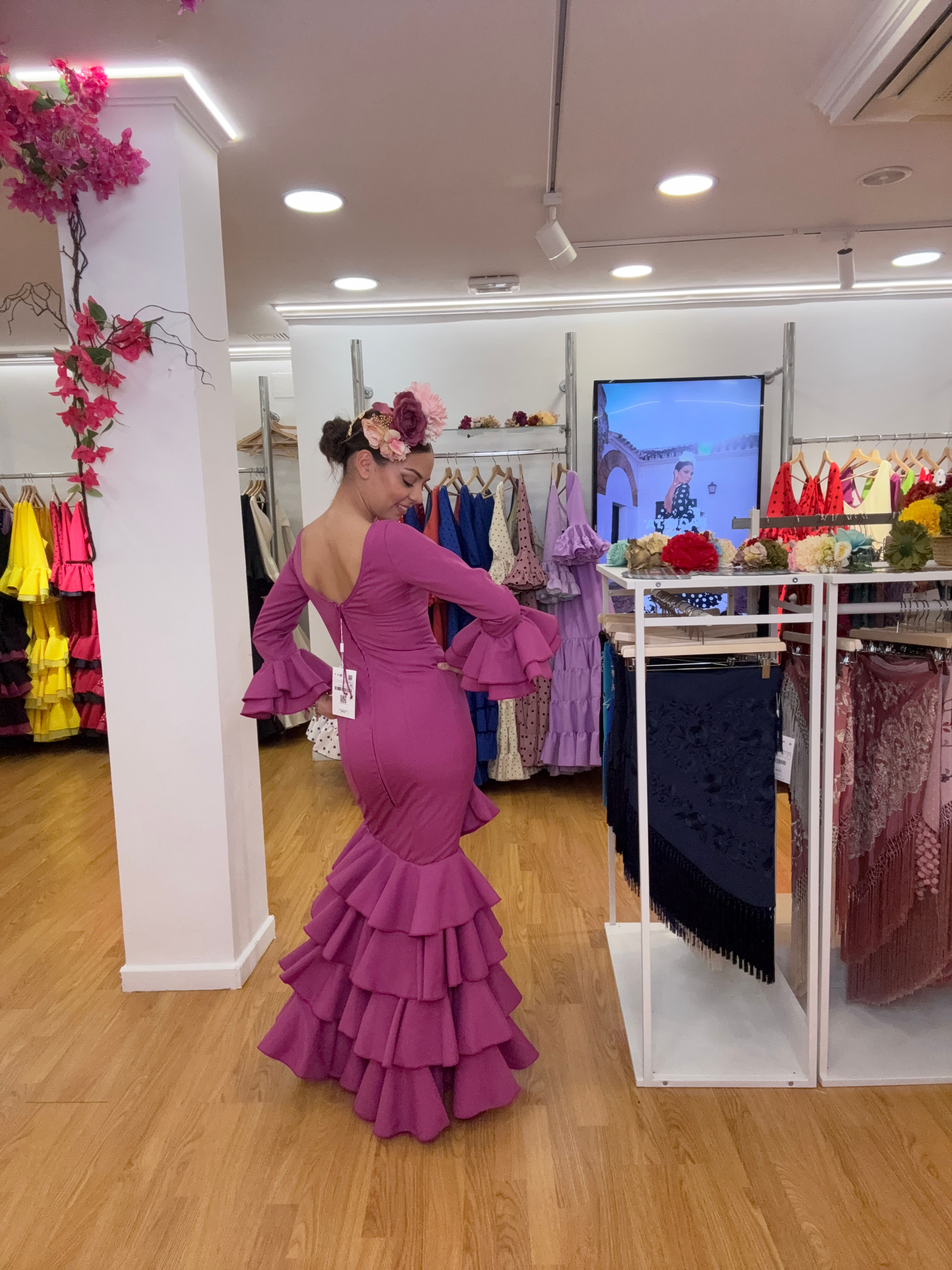 Traje Flamenca Lola Buganvilla claro