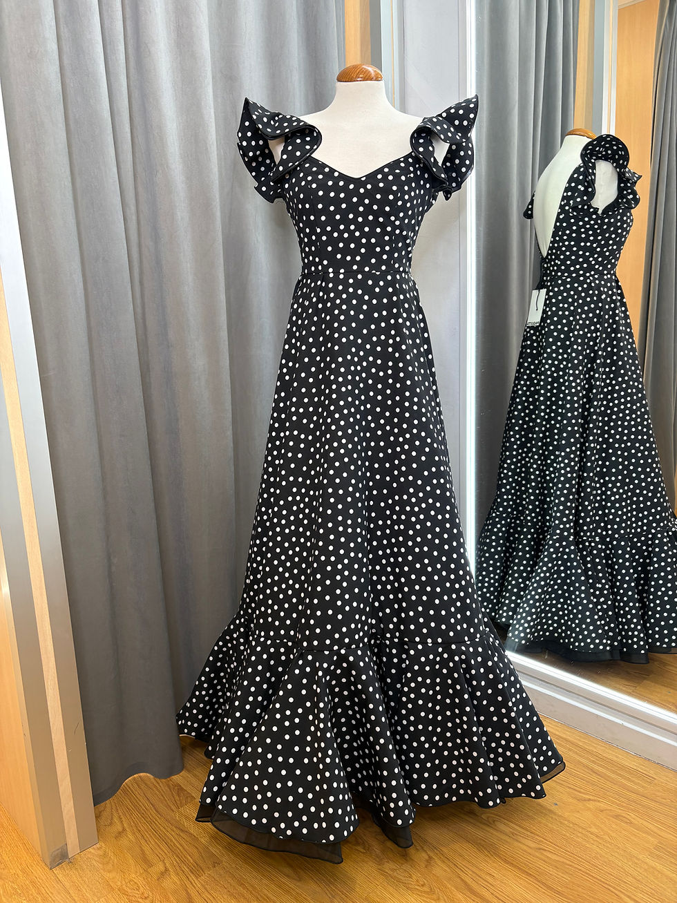 Miniature : Traje Flamenca Sol Negro con Lunar Blanco