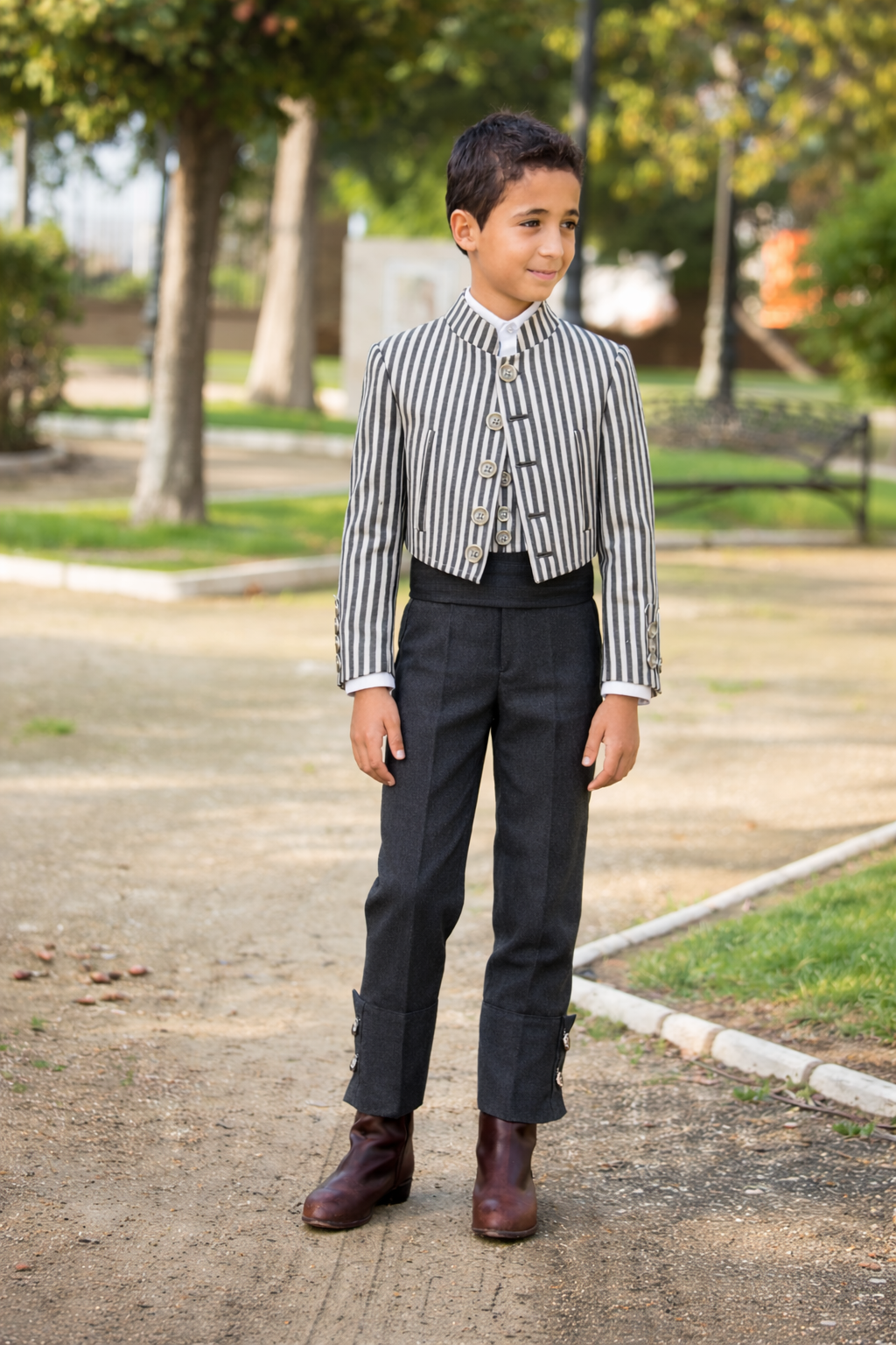 Traje 3Piezas Jerez Raya Gris