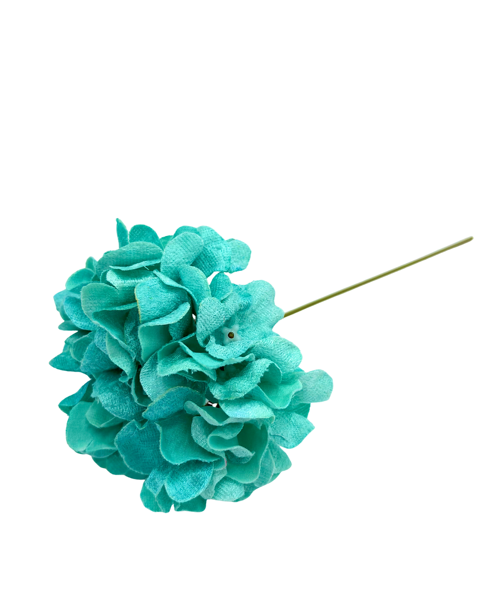 Miniatura: Flor Hortensia Verde Agua Terciopelo
