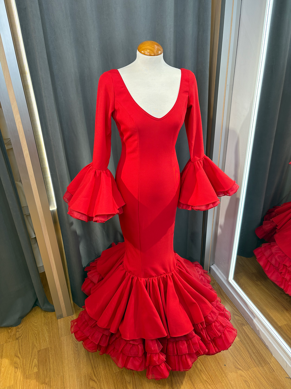Miniatura: Traje Flamenca Feria Rojo