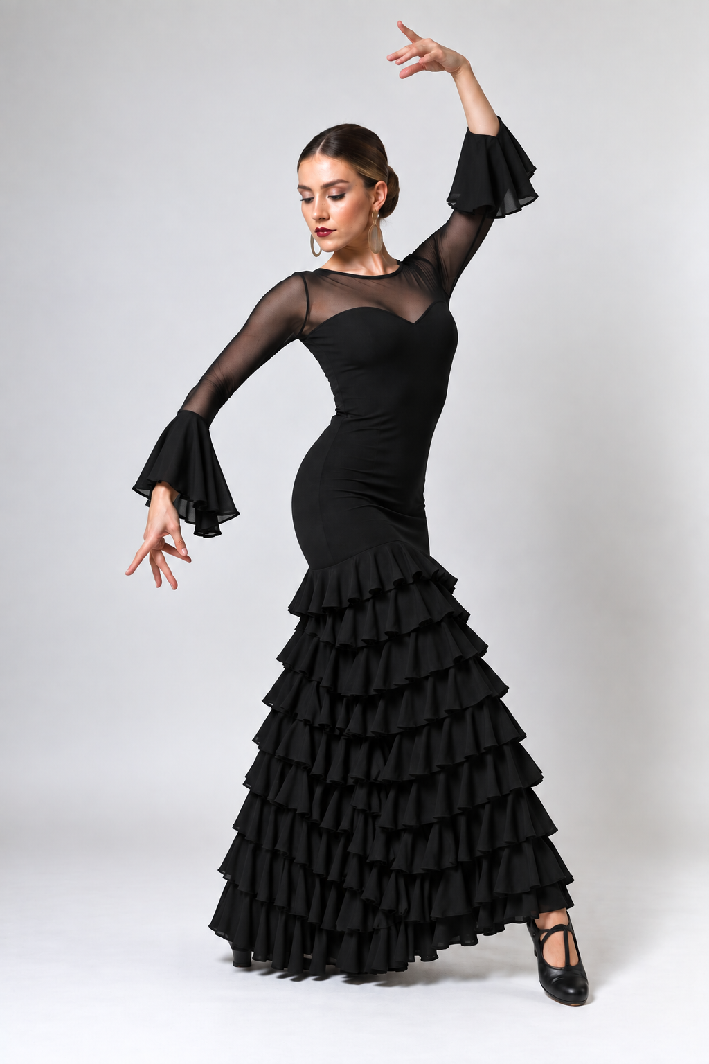 Vestido Baile Barletta Elastico Negro