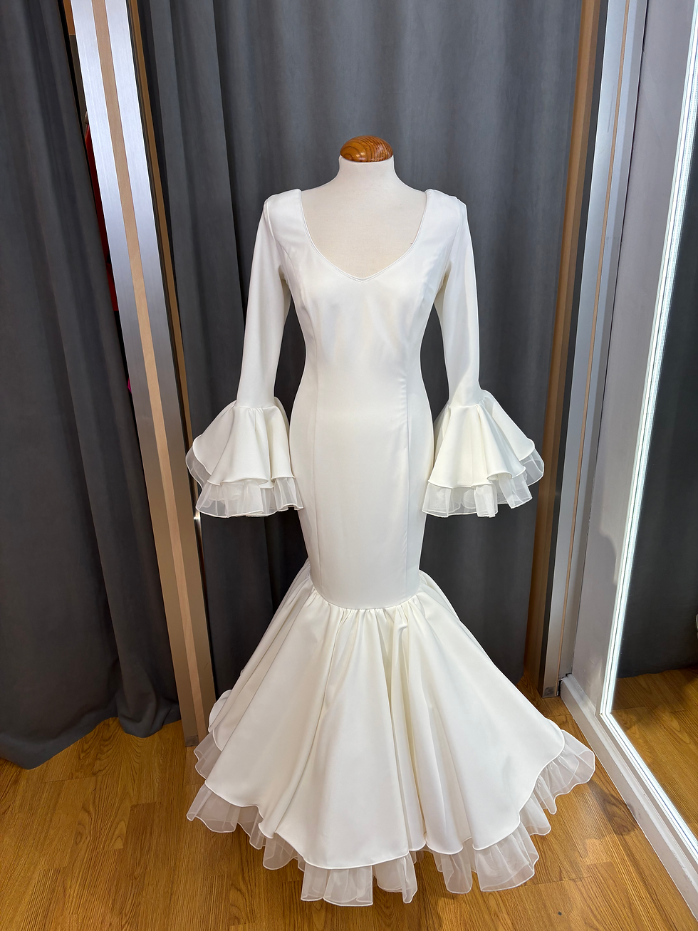 Traje Flamenca Duende Bielástico Marfil