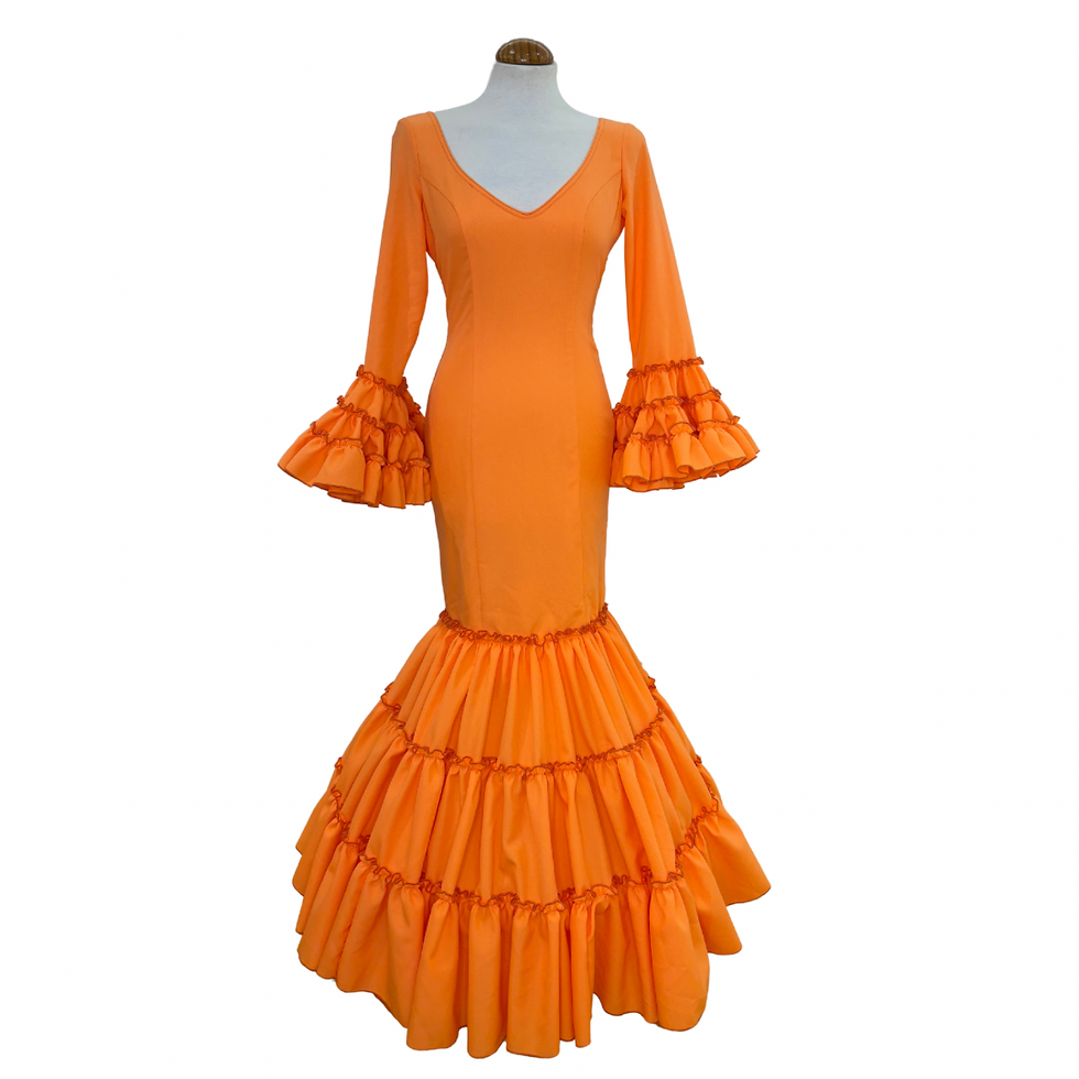 Traje Flamenca Candela Mandarina 