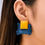 Miniatura: Square Earrings in Wood and Jean