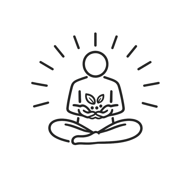 Persona meditando, símbolo de calma y bienestar