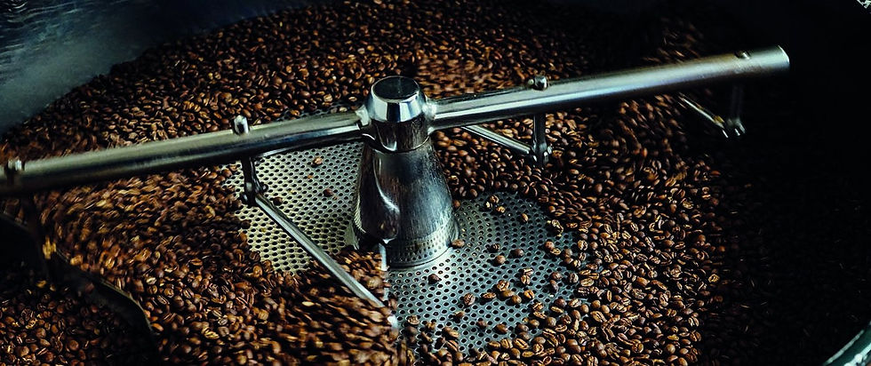 Coffee Roasting in a Cooling tray of a Coffee Roaster
