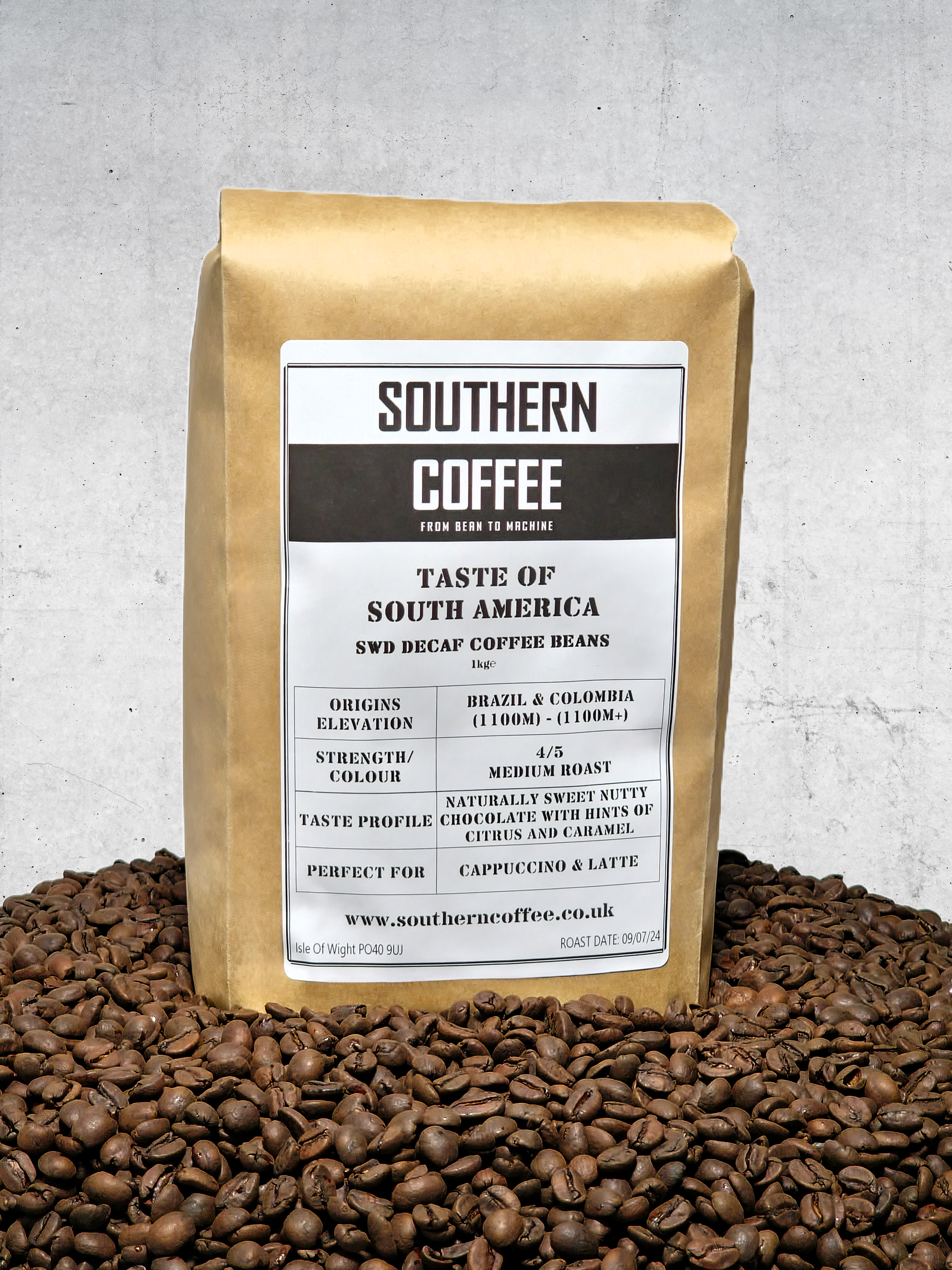 Premium Isle of Wight Coffee Beans, Decaf, Swiss Water, Arabica Blend, Freshly Roasted